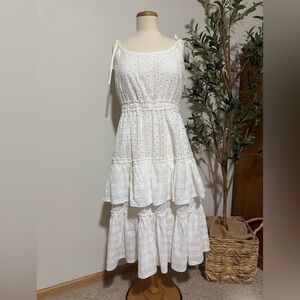 Rachel Antonoff White Eyelet Midi Dress